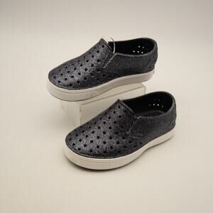 NEW Native Kids Black Sparkle Miles Slip On Shoes Toddler Little Girls C9 Size 9